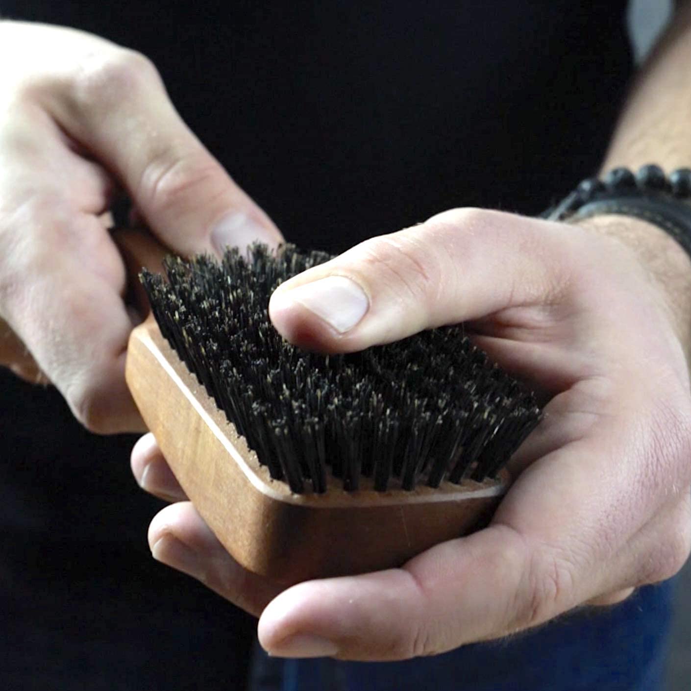 ZilberHaar Major – Men's Hair and Beard Brush – Soft Boar Bristles – Massages and Exfoliates Skin and Scalp – Ideal Men's Grooming Accessory – Made in Europe