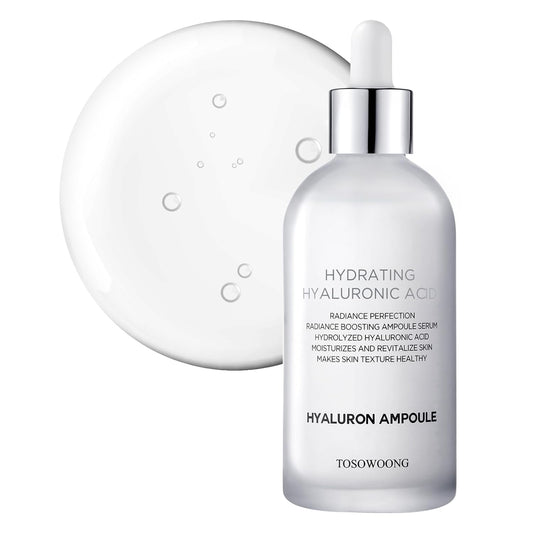 Hyaluronic Acid Ampoule, Hydrating Glow and Skin Barrier Protection, Anti-Aging Face Serum for Dry Skin, Korean Skincare Beauty Products, 100ml, 3.38 fl. oz.
