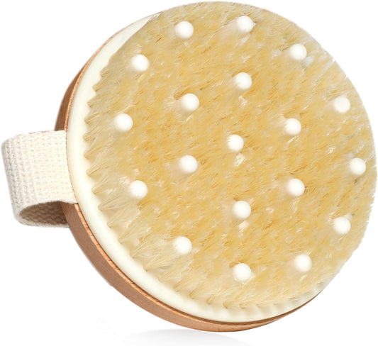 SURDOCA Dry Brush, Body Exfoliating Scrubber, Massage Brushes for Improve Circulation, Cellulite and Lymphatic Remover (Boar Bristles - B)