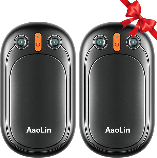AI Hand Warmers Rechargeable, AaoLin 2 Pack Electric Hand Warmers Reusable, 12Hrs Long Heating, Portable Pocket Handwarmer Great Gift for Outdoors, Camping, Golf, Hunting Gear